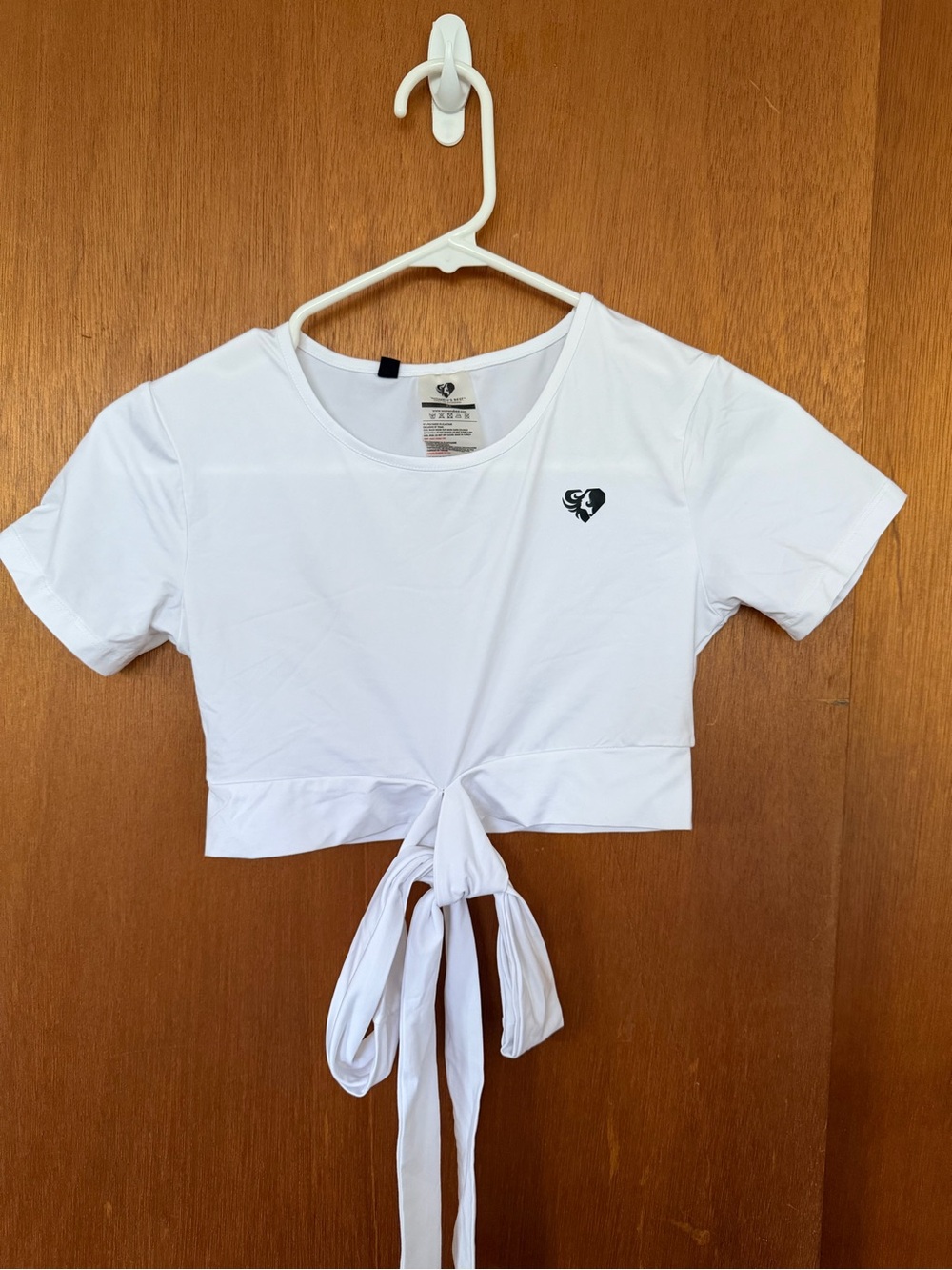 Women’s Best Athletic White Tie-Front Crop Tee